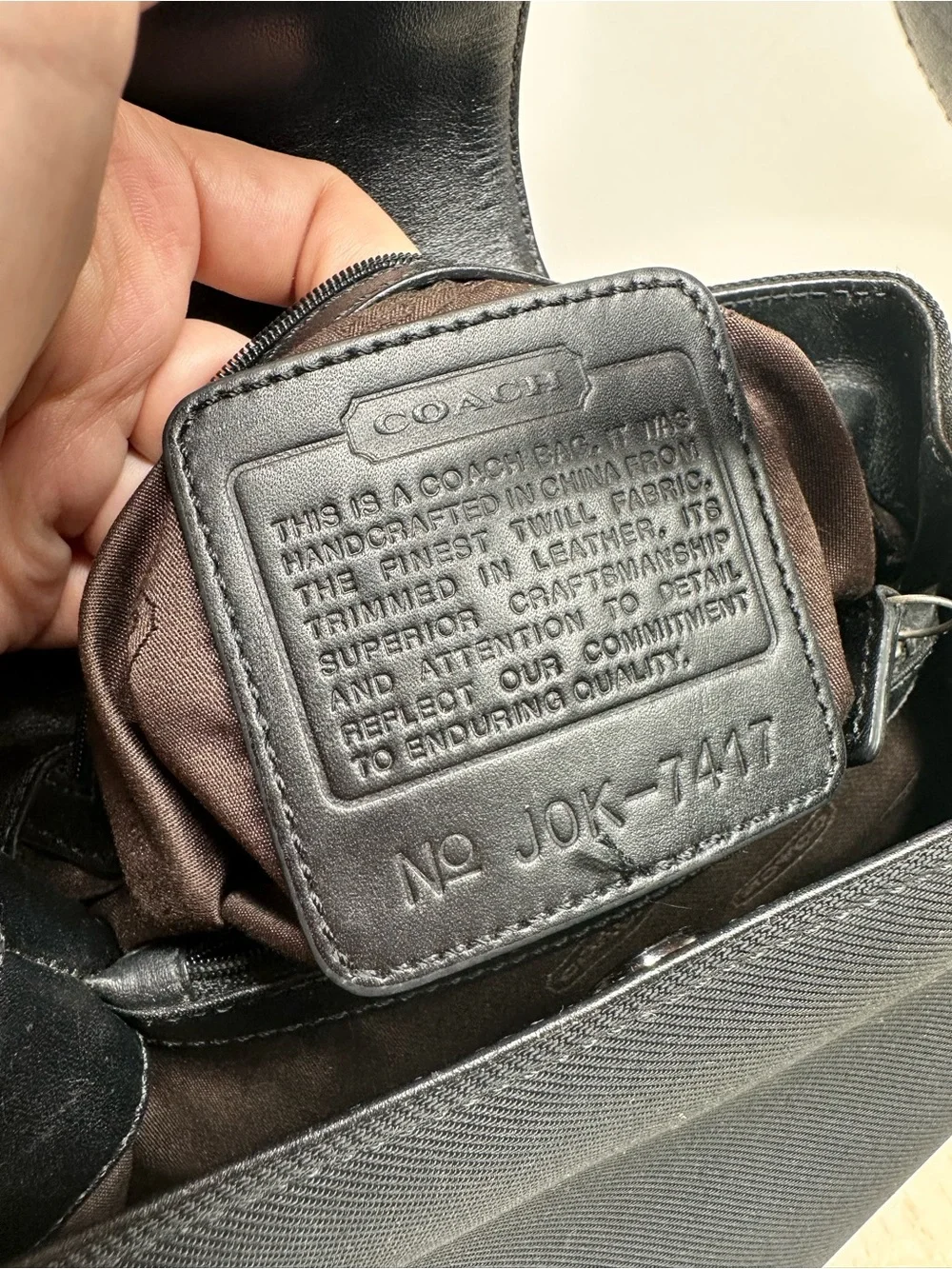 Vintage Coach Mercer 7417 Black Twill Leather Mini Satchel Y2K